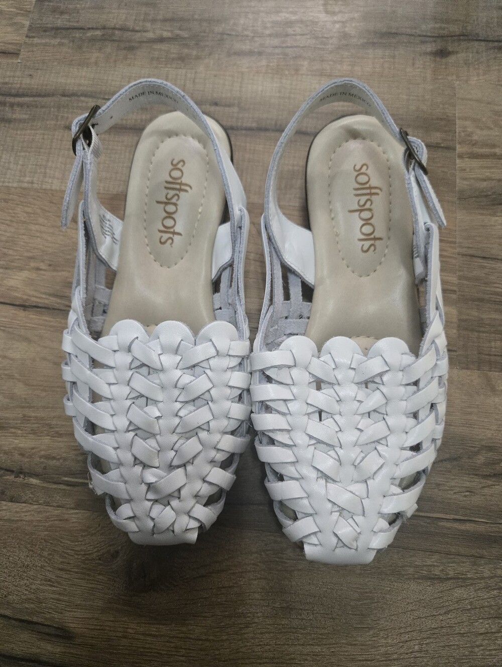 Softspots Tobago White Comfort Strappy Huarache Sandals Shoes Solid Womens 7